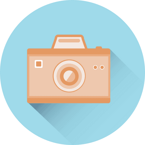 transparent vintage camera icon with long shadow on blue circle - Download Free Stock Videos Pikwizard.com