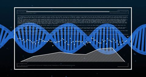 DNA Strand Overlay with Data and Technology Interface - Download Free Stock Images Pikwizard.com