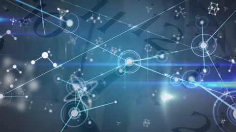 Digital Network Connections with Data Icons Background