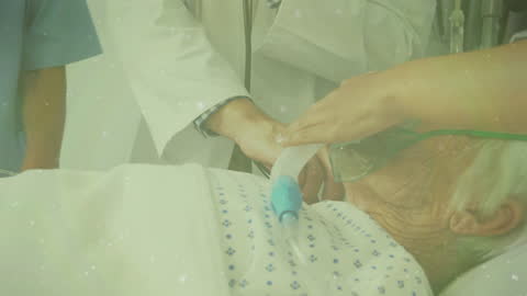 Doctors Treating Patient with Digital Data Overlay