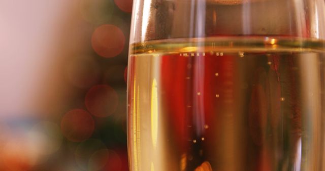 Close-up of champagne glass during christmas time 4k