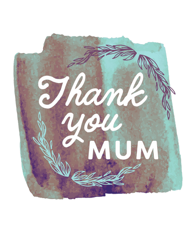 Thank You Mum Text on Artistic Transparent Background Graphic
