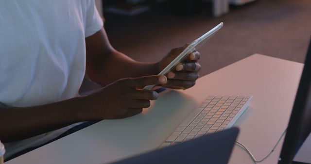 African American Man Working on Tablet in Modern Office - Download Free Stock Images Pikwizard.com