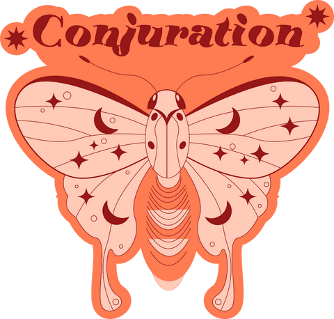 Mystical Moth Design on Transparent Background with 'Conjuration' Text - Download Free Stock Videos Pikwizard.com