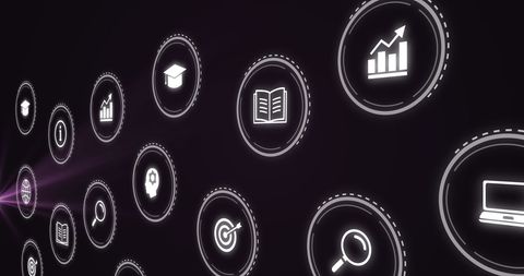 Digital Business Icons and Light Trails Conceptual Interface - Download Free Stock Images Pikwizard.com