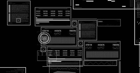Digital dashboard interface with floating gui panels