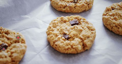 Fresh Homemade Chocolate Chip Cookies on Parchment - Download Free Stock Images Pikwizard.com