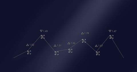 Abstract Financial Data Visualization on Dark Background