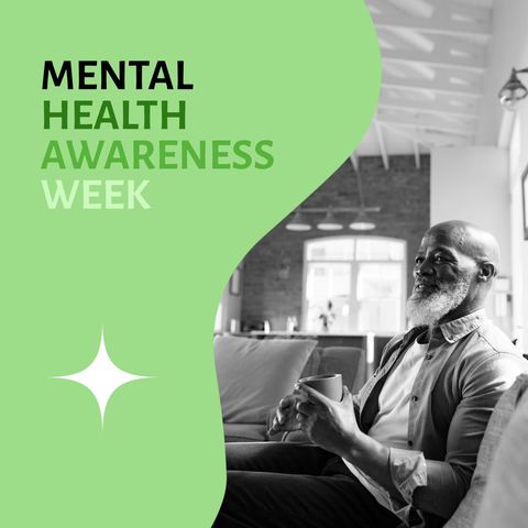 Senior African American Man Contemplating During Mental Health Awareness Week