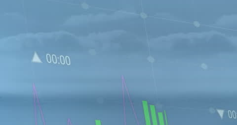 Data Analytics Animation with Cloudy Sky Background