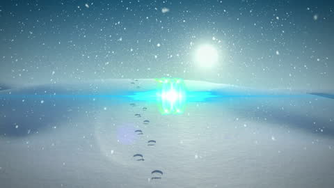 Enchanting Winter Landscape with Glowing Light