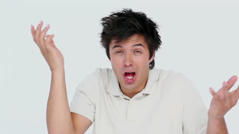 Confused Man Gesture with Both Hands