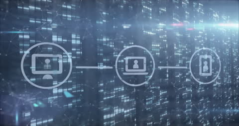 Digital Network Connection on Abstract Tech Background