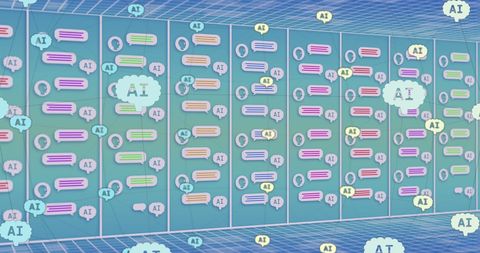AI Data Processing with Digital Interface and Server - Download Free Stock Images Pikwizard.com