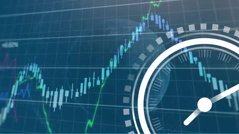 Financial Data and Clock Overlay Representing Precision Timing
