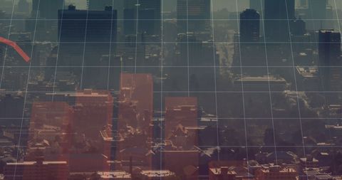 Financial Data Overlay on City Skyline Depicting Business Trends - Download Free Stock Images Pikwizard.com