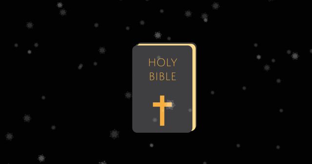 Holy Bible with Falling Snowflakes on Black Background - Download Free Stock Images Pikwizard.com