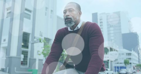 Urban Commuter Cycling on a City Street