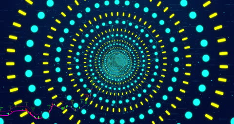 Data Visualization Concept with Neon Circular Patterns