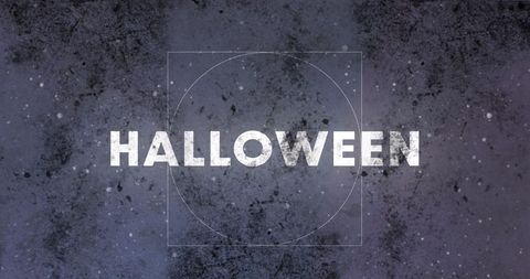 Halloween Text Over Grunge Background with Geometric Shape