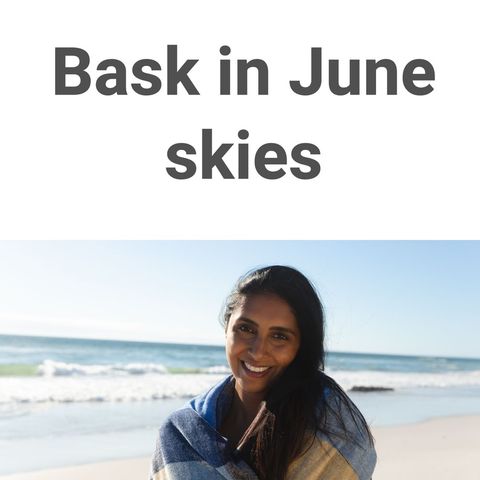 Smiling Woman Enjoying Sunny Beach Outdoors