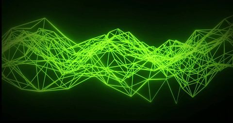 Abstract Neon Green Geometric Network on Black Background - Download Free Stock Images Pikwizard.com