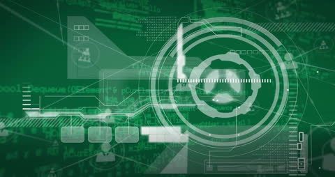 Futuristic Green HUD Interface Display with Data