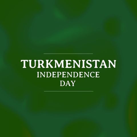Turkmenistan independence day celebration on green backdrop