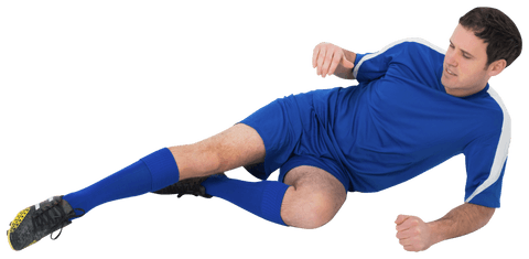 Transparent Football Player Practicing Skillful Kick in Blue Uniform - Download Free Stock Videos Pikwizard.com