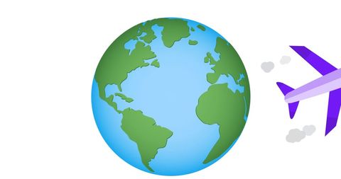 Global Travel Concept with Airplane Illustration