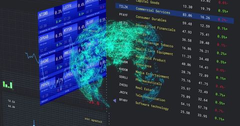 Global Financial Data Processing with Abstract Globe Visualization - Download Free Stock Images Pikwizard.com