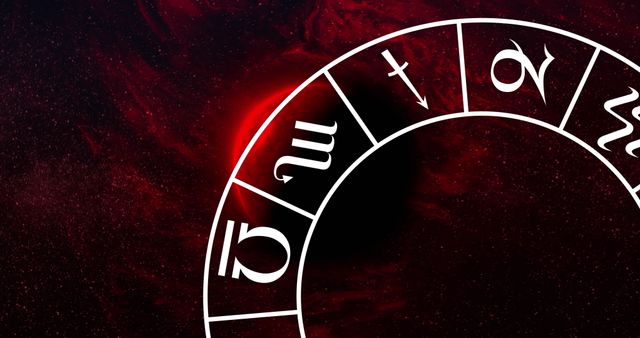 Astrological Wheel with Zodiac Symbols on Deep Space Background - Download Free Stock Images Pikwizard.com