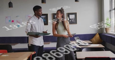 Diverse People Collaborating in Modern Workspace