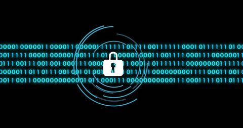 Cybersecurity Concept with Padlock and Binary Code - Download Free Stock Images Pikwizard.com