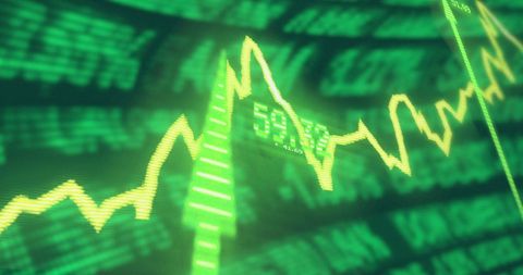 Dynamic Financial Data Display with Rising Graph - Download Free Stock Images Pikwizard.com