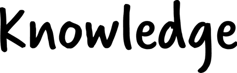 Transparent knowledge word in modern typography style