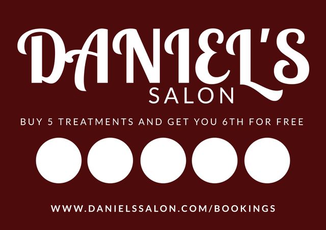 Daniel's Salon Loyalty Card with Promotional Offer and Stamps - Download Free Stock Videos Pikwizard.com