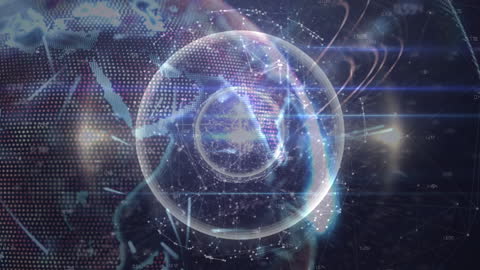 Futuristic Data Connection Concept with Digital Globe