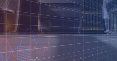 Financial Data Analytics Overlay with Blurred Background