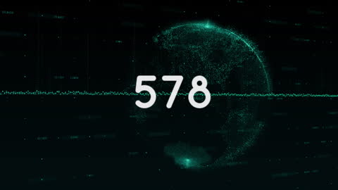 Digital Globe with Animated Number Display