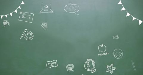 Happy Teacher's Day Celebratory Background with School Icons