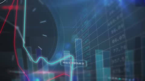 Digital Forex Market Data Visualization with Clock Overlay