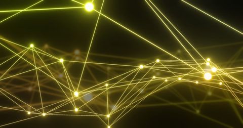 Abstract network of glowing connections on dark background