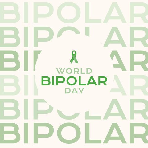 World Bipolar Day Commemoration Design with Green Ribbon - Download Free Stock Templates Pikwizard.com