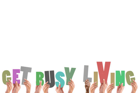Hands Holding Colorful Letters 'Get Busy Living' Transparent Background - Download Free Stock Videos Pikwizard.com
