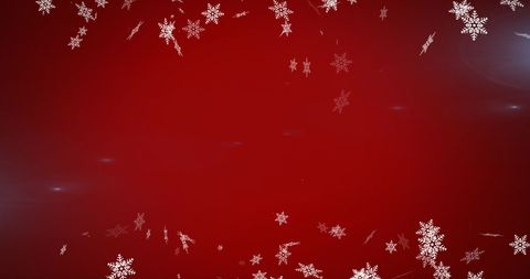 Falling Snowflakes on Bright Red Background for Holiday Design - Download Free Stock Images Pikwizard.com