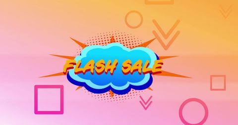 Colorful flash sale graphic with retro design