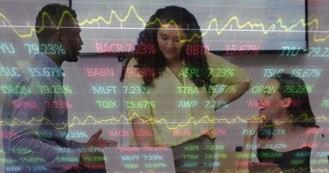 Diverse Business Team Analyzing Financial Growth Data