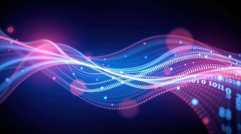 dynamic flowing digital waves on dark background - Download Free Stock Images Pikwizard.com