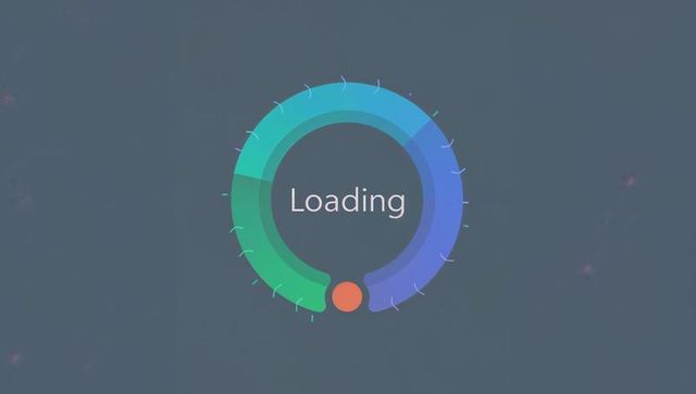 Loading ring with gradient progress indicator and orange knob for minimal ui interfaces
